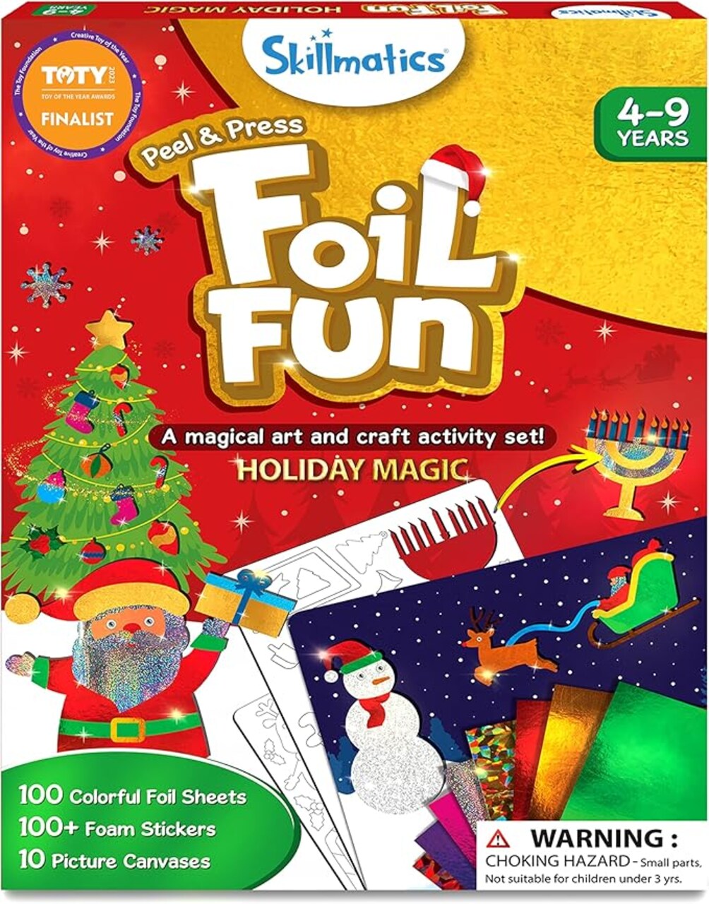 Foil Fun Holiday Magic, No Mess Art for Kids, Christmas Craft Kits & Supplies, DIY Creative Activity, Gifts for Boys & Girls Ages 4, 5, 6, 7, 8, 9
